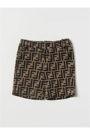 shorts in cotone marrone FENDI KIDS | BMF176A6A6F0E0X